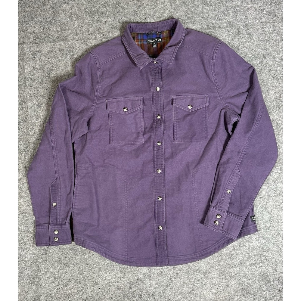 Toad&Co Womens Morrison LS Shirt Organic Cotton Purple Sz Medium Fall Halloween
